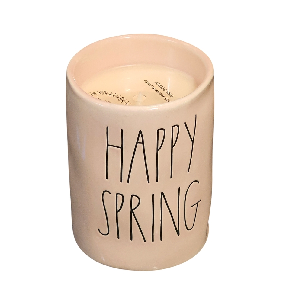 RAE DUNN Happy Spring Pink Peony Scented Candle
